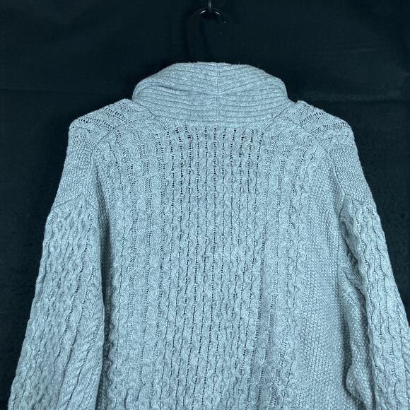 American Eagle Mens Sweater Gray Button Front Shawl Neck Knit Cotton Blend XL - Picture 11 of 12